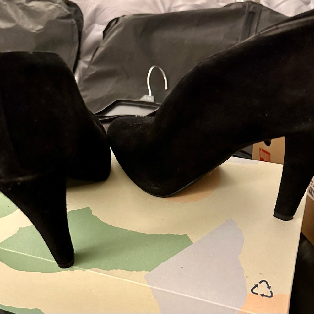 Michael Kors Black Suede High Heel Booties - Picture 6 of 7
